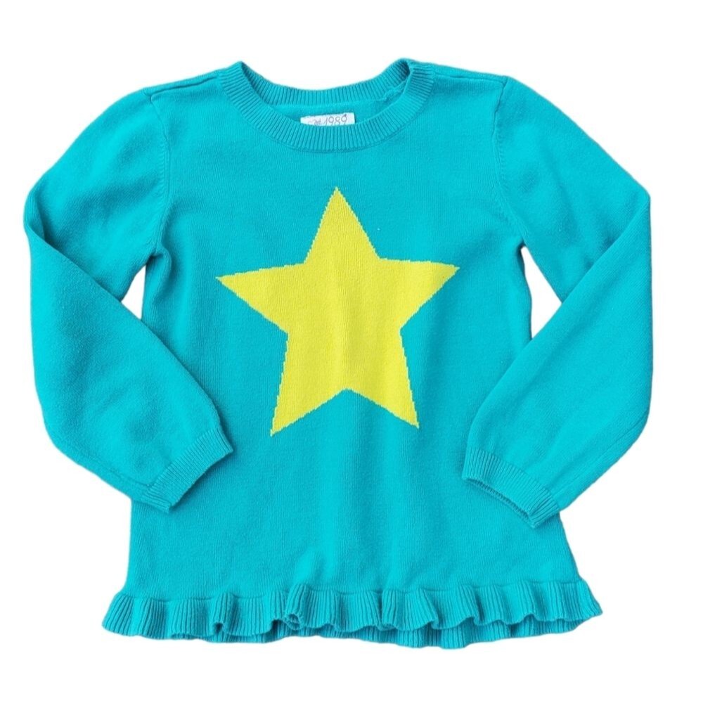 Children's Place 4T Teal Sweater With A Yellow Star